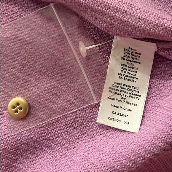 Talbots Petites Lavender V Neck Cardigan Sweater Size Small - Picture 6 of 9